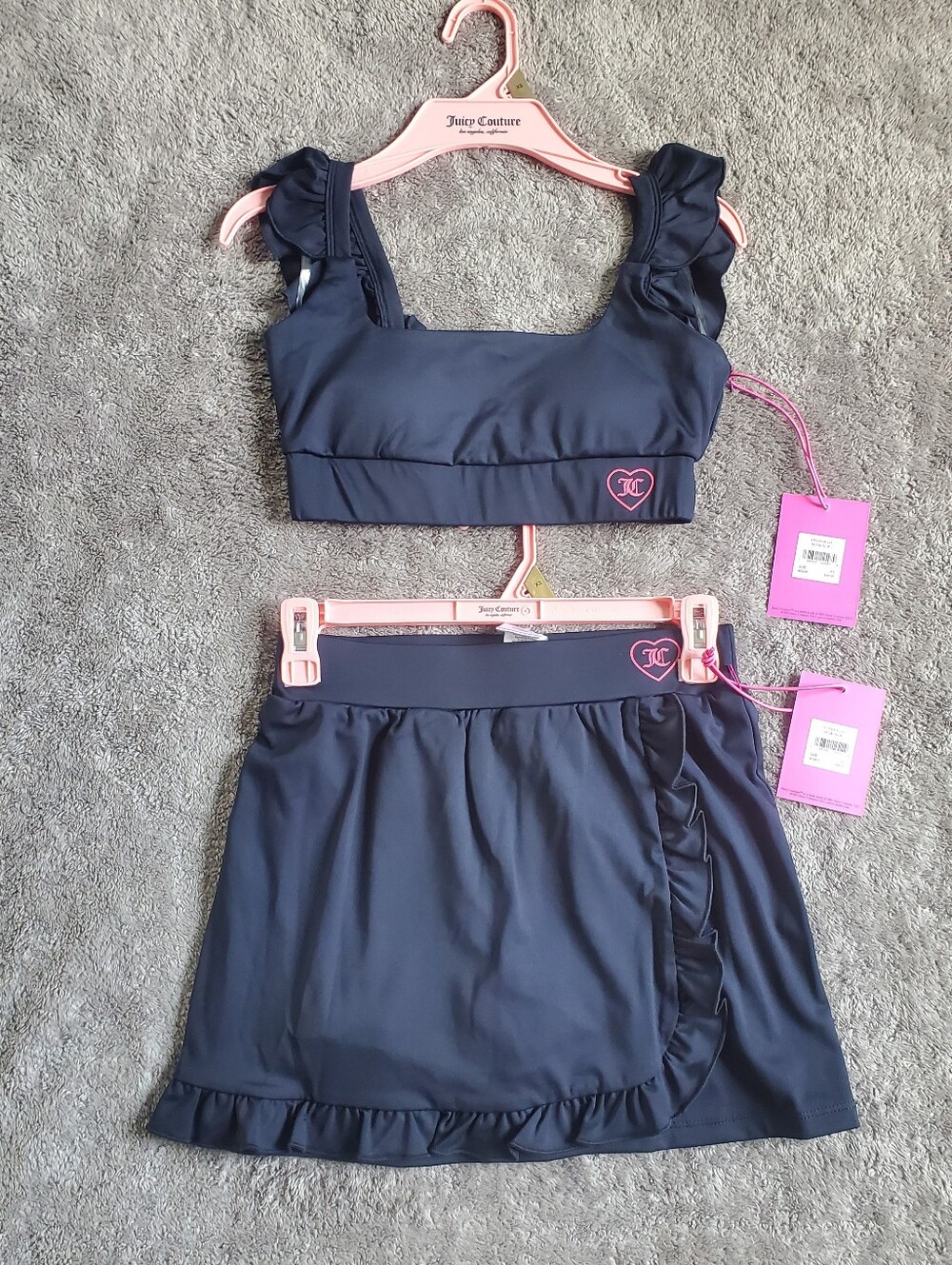 *NWT* JUICY COUTURE Ruffle Trim Skort And Bra Top Collection in Regal Blue, XS